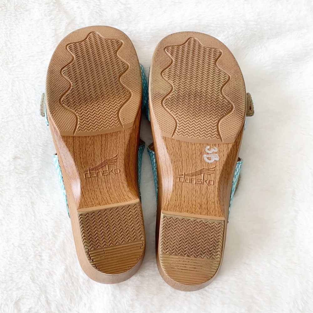 Dansko Blue and White Women's Sandals - Picture 7 of 11